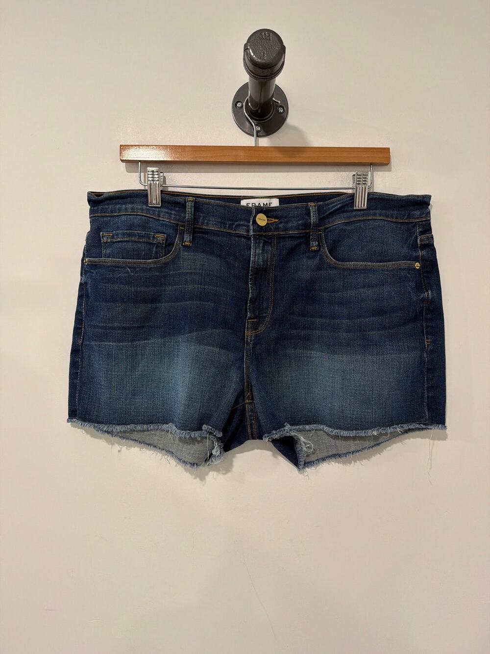 FRAME Le Cutoff Denim Jean Shorts 2.5" Williams Blue Wash Size 32